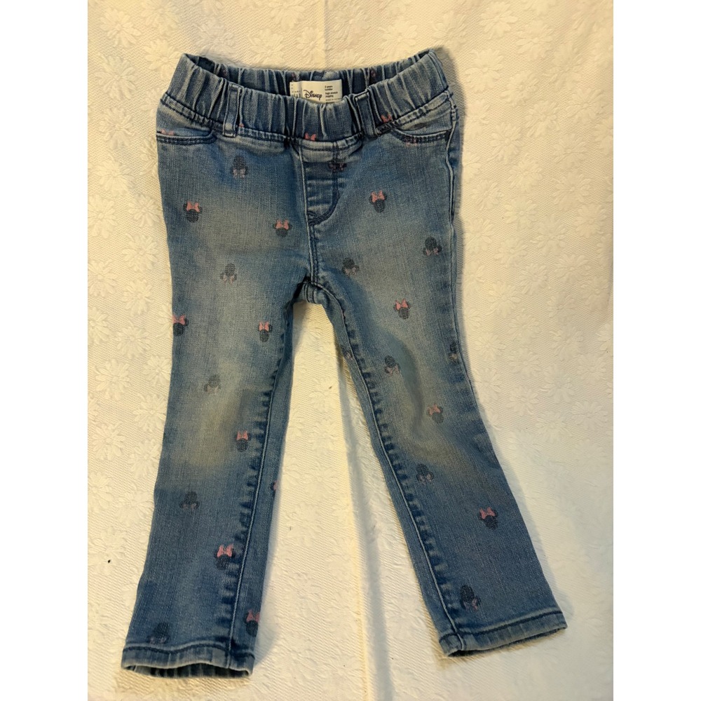 Baby Gap Vintage Disney Minnie Mouse Toddler Girls High Stretch Denim jegging 3T